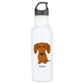 Cute Dachshund met aangepaste tekst Waterfles (Voorkant)