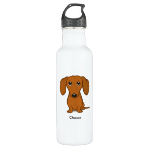 Cute Dachshund met aangepaste tekst Waterfles