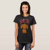Cute Dachshund met hart T-shirt (Voorkant volledig)