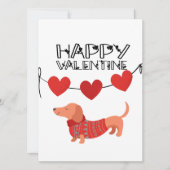 Cute Dachshund met hartbanner Happy Valentijn (Voorkant)