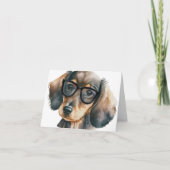 Cute Dachshund met zwarte glazen Bedankkaart (Voorkant)