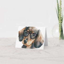 Cute Dachshund met zwarte glazen Bedankkaart