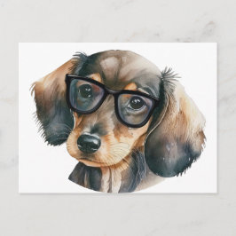 Cute Dachshund met zwarte glazen Briefkaart