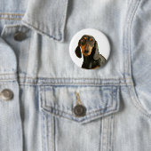 Cute Dachshund (Miniature Brown Short Haire) Ronde Button 5,7 Cm (In situ)