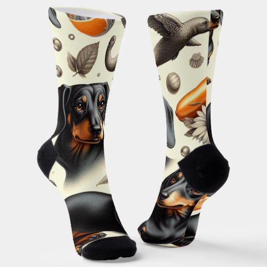 Cute Dachshund Motief Sokken (Gebogen)