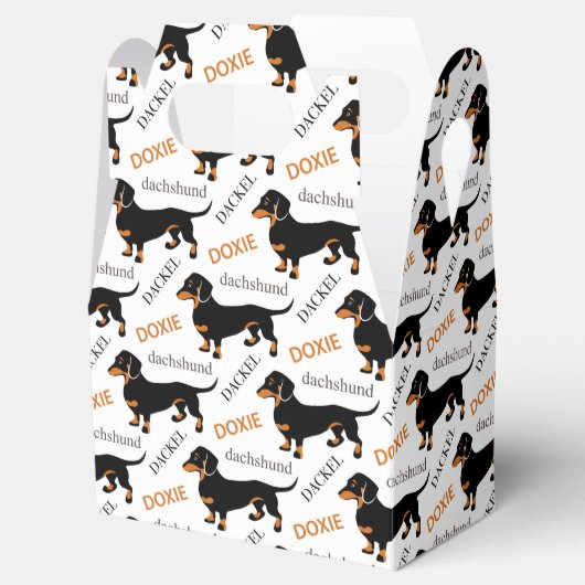 Cute Dachshund of Doxie Pattern Bedankdoosjes (Geopend)