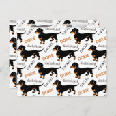 Cute Dachshund of Doxie Pattern Briefkaart (Voorkant / Achterkant)
