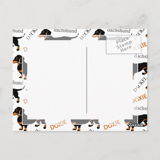 Cute Dachshund of Doxie Pattern Briefkaart (Achterkant)