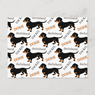 Cute Dachshund of Doxie Pattern Briefkaart