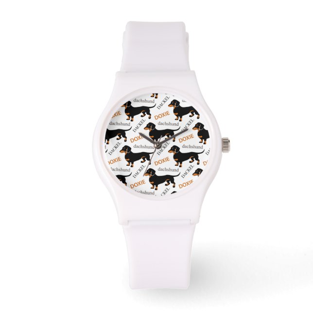 Cute Dachshund of Doxie Pattern Horloge (Voorkant)