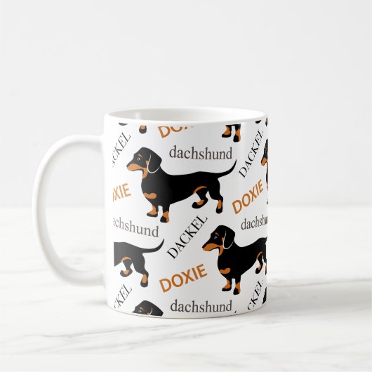 Cute Dachshund of Doxie Pattern Koffiemok (Links)