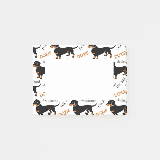 Cute Dachshund of Doxie Pattern Post-it® Notes (Voorkant)