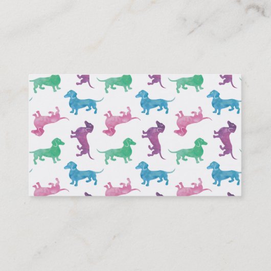 Cute Dachshund Pastel Colored Dog Walker Visitekaartje (Achterkant)