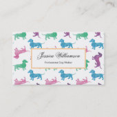 Cute Dachshund Pastel Colored Dog Walker Visitekaartje (Voorkant)