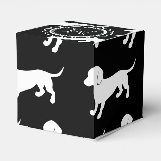 Cute Dachshund Pattern Bedankdoosjes (Achterkant)