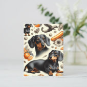 Cute Dachshund Pattern Briefkaart (Staand voorkant)