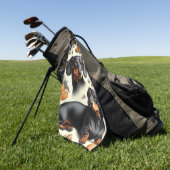 Cute Dachshund Pattern Golfhanddoek (Groen)
