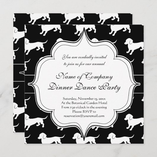 Cute Dachshund Pattern Kaart (Voorkant / Achterkant)