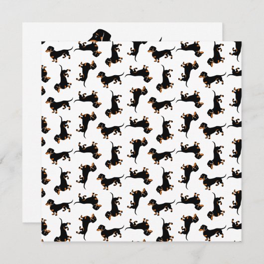 Cute Dachshund Pattern Kaart (Voorkant / Achterkant)