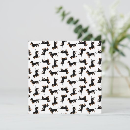 Cute Dachshund Pattern Kaart (Staand voorkant)