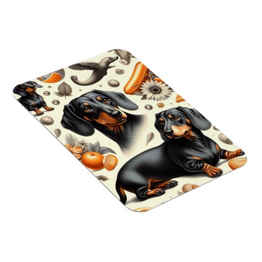Cute Dachshund Pattern Magneet (Rechterzijde)
