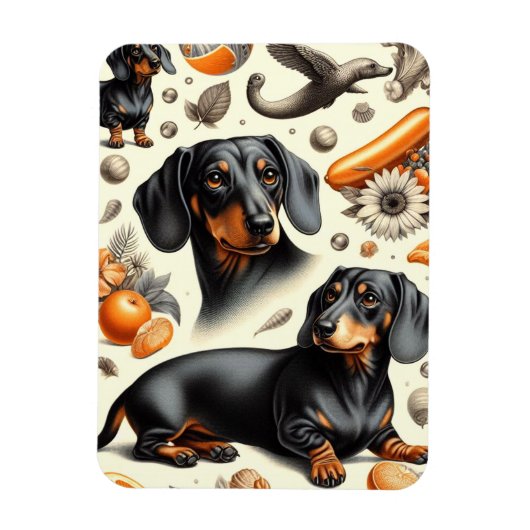 Cute Dachshund Pattern Magneet (Verticaal)