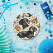 Cute Dachshund Pattern Papieren Bordje (Feest)