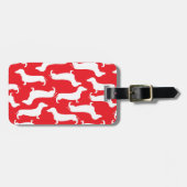 Cute Dachshund Pattern Perfect Gift for Doxie Love Bagagelabel (Voorkant horizontaal)