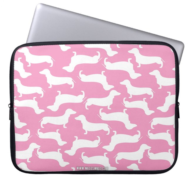 Cute Dachshund Pattern Perfect Gift for Doxie Love Laptop Sleeve (Voorkant)