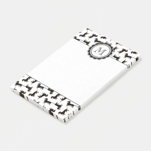 Cute Dachshund Pattern Post-it® Notes (Schuin)