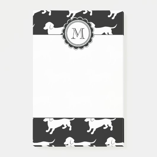 Cute Dachshund Pattern Post-it® Notes (Voorkant)