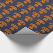 Cute Dachshund Pattern | Red Wiener Dogs Cadeaupapier (Hoek)