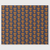 Cute Dachshund Pattern | Red Wiener Dogs Cadeaupapier (Vlak)