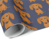 Cute Dachshund Pattern | Red Wiener Dogs Cadeaupapier (Rol Hoek)