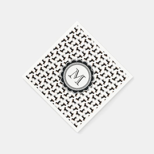 Cute Dachshund Pattern Servet (Hoek)