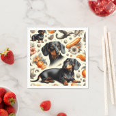 Cute Dachshund Pattern Servet (Insitu)