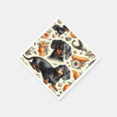Cute Dachshund Pattern Servet (Hoek)