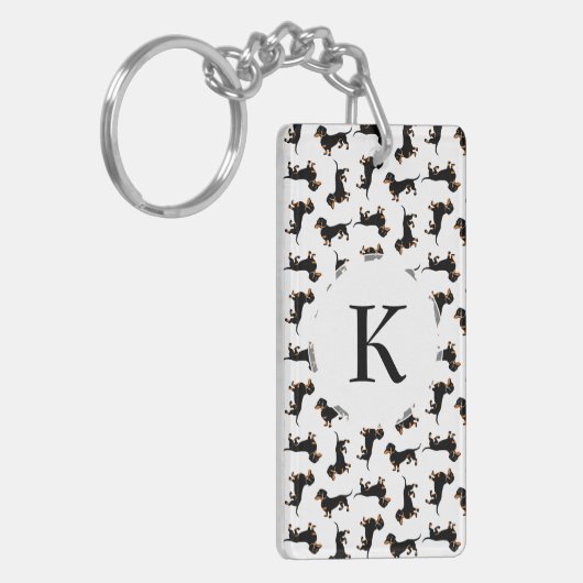 Cute Dachshund Pattern Sleutelhanger (Voorkant Links)