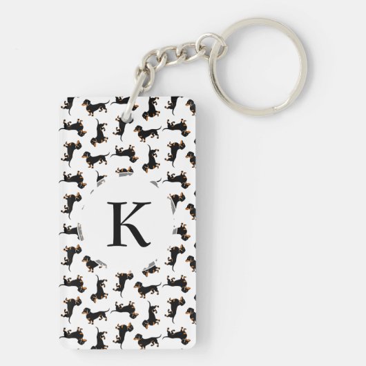 Cute Dachshund Pattern Sleutelhanger (achterkant)