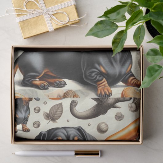 Cute Dachshund Pattern Tissuepapier (Geschenk)