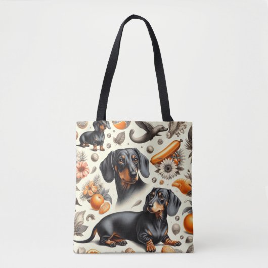 Cute Dachshund Pattern Tote Bag (Voorkant)