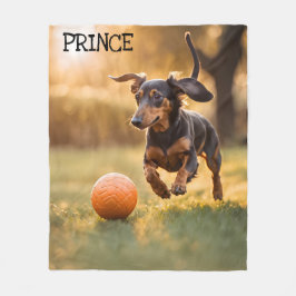 Cute Dachshund Personalized Fleece Deken
