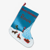 Cute Dachshund Persoonlijke kerststop Grote Kerstsok (Voorkant (Hangend))