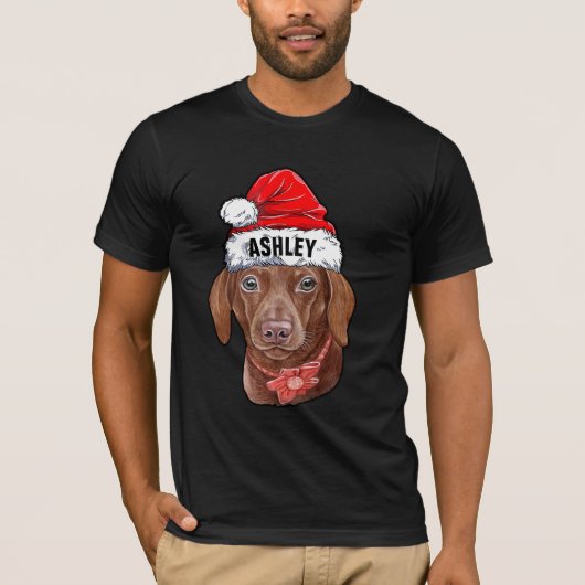 Cute Dachshund-Pet voor kerstmis Dog Big T-shirt (Voorkant)