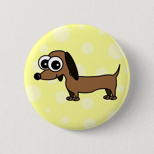 Cute Dachshund Pin Ronde Button 5,7 Cm (Voorkant)