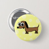 Cute Dachshund Pin Ronde Button 5,7 Cm (Voorkant /achterkant)