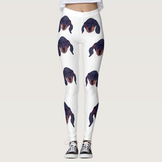 Cute Dachshund Portrait Leggings (Voorkant)