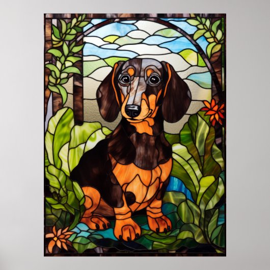 Cute Dachshund Portrait Poster (Voorkant)