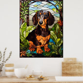 Cute Dachshund Portrait Poster (Keuken)