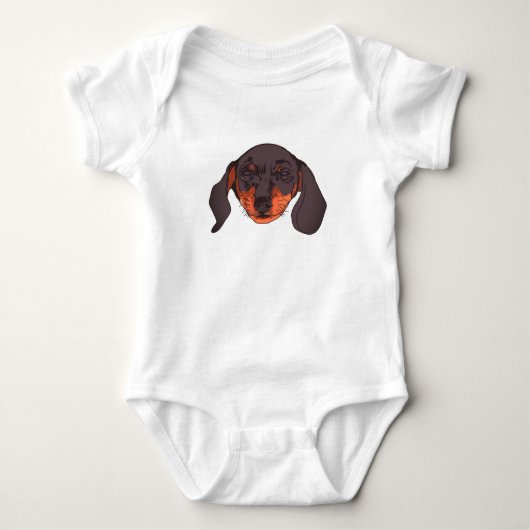 Cute Dachshund Portrait Romper (Voorkant)